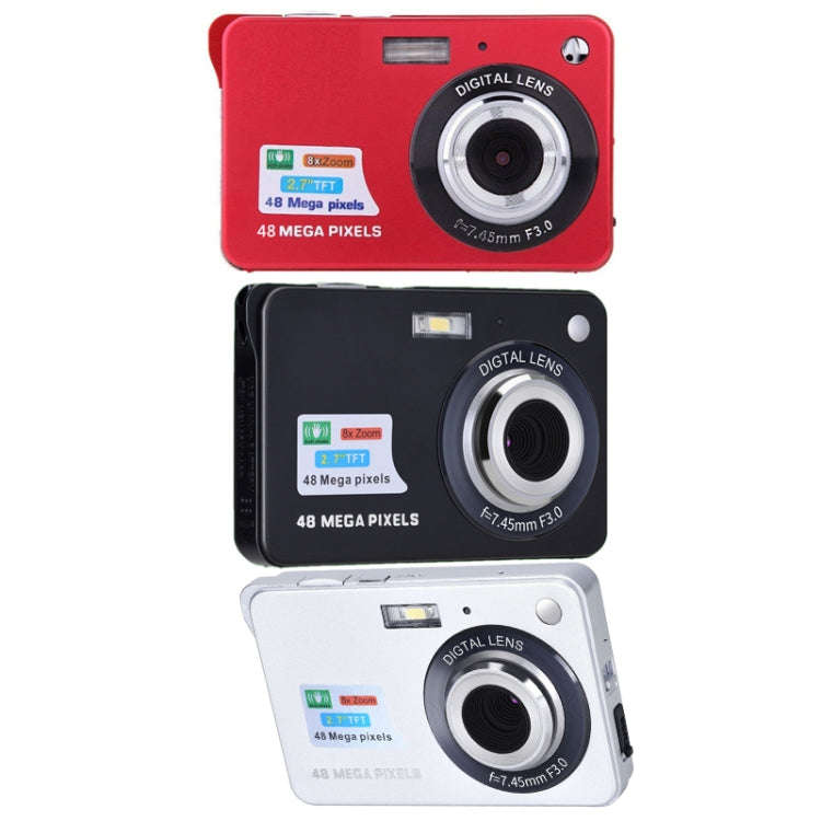 K09 48 Million Pixel CCD HD Digital Camera Retro Self-Portrait Video Camera(Silver)