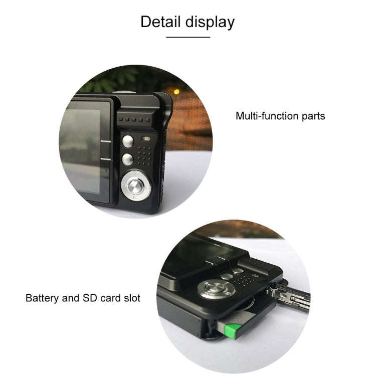 K09 48 Million Pixel CCD HD Digital Camera Retro Self-Portrait Video Camera(Silver)
