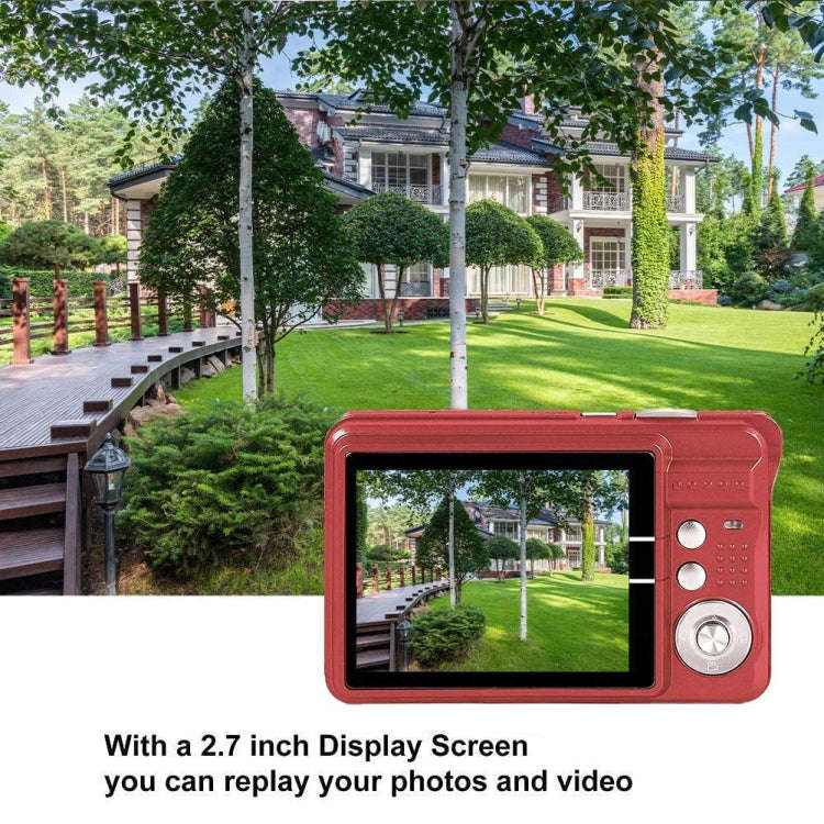 K09 48 Million Pixel CCD HD Digital Camera Retro Self-Portrait Video Camera(Red)