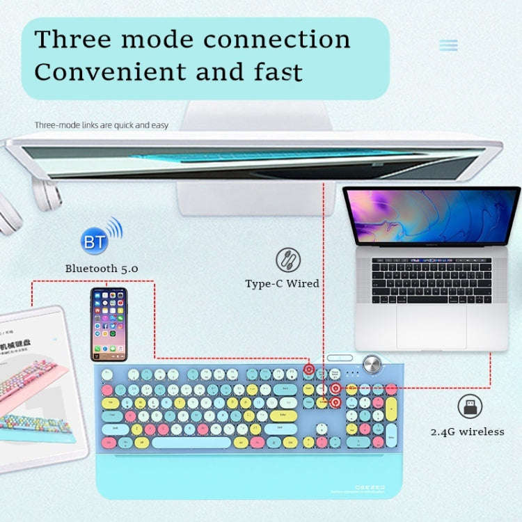 Mofii GEEZER G7 107 Keys Wired / Wireless / Bluetooth Three Mode Mechanical Keyboard, Cable Lengt...