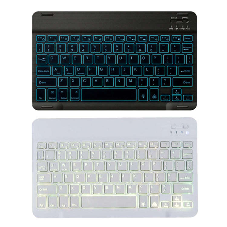 78 Keys 10 Inch RGB Colorful Backlit Bluetooth Keyboard For Mobile Phone / Tablet(White)