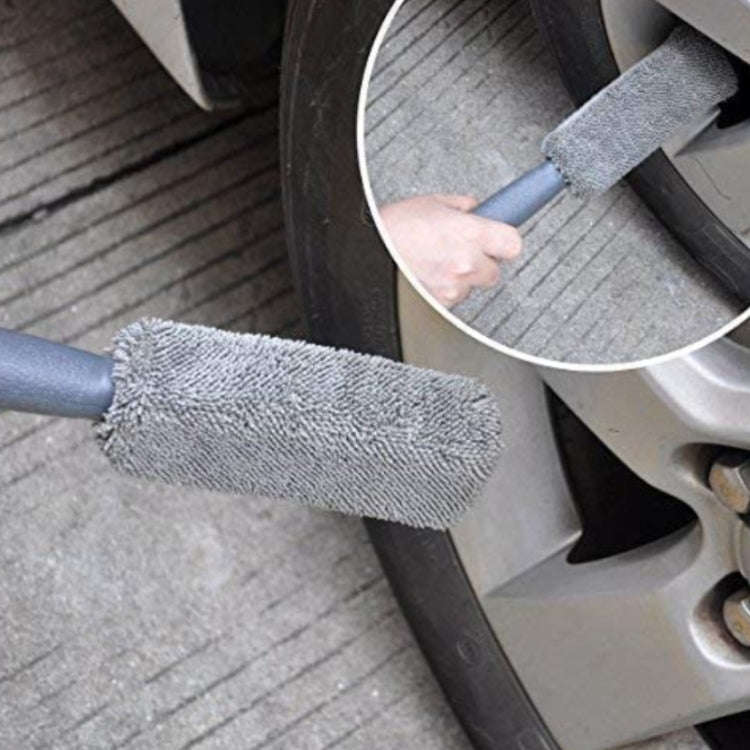 12 PCS / Set Car Wash Tool Brush Car Tires Brush Double Strand Wheel Brush(Gray)