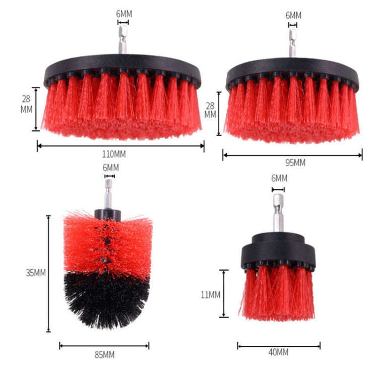 16 PCS / Set Car Washing Tool Brush Drill Cleaning Brush Tire Cleaning Floor Brush(Blue)