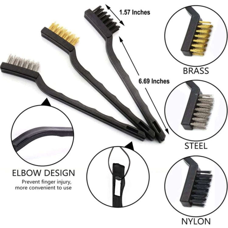 16 PCS / Set Car Washing Tool Brush Drill Cleaning Brush Tire Cleaning Floor Brush(Blue)