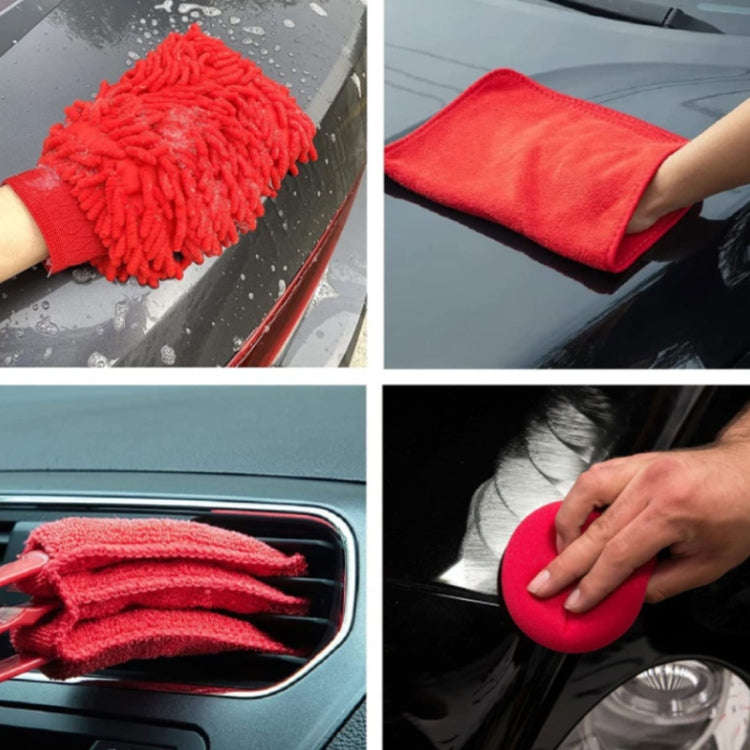16 PCS / Set Car Washing Tool Brush Drill Cleaning Brush Tire Cleaning Floor Brush(Blue)