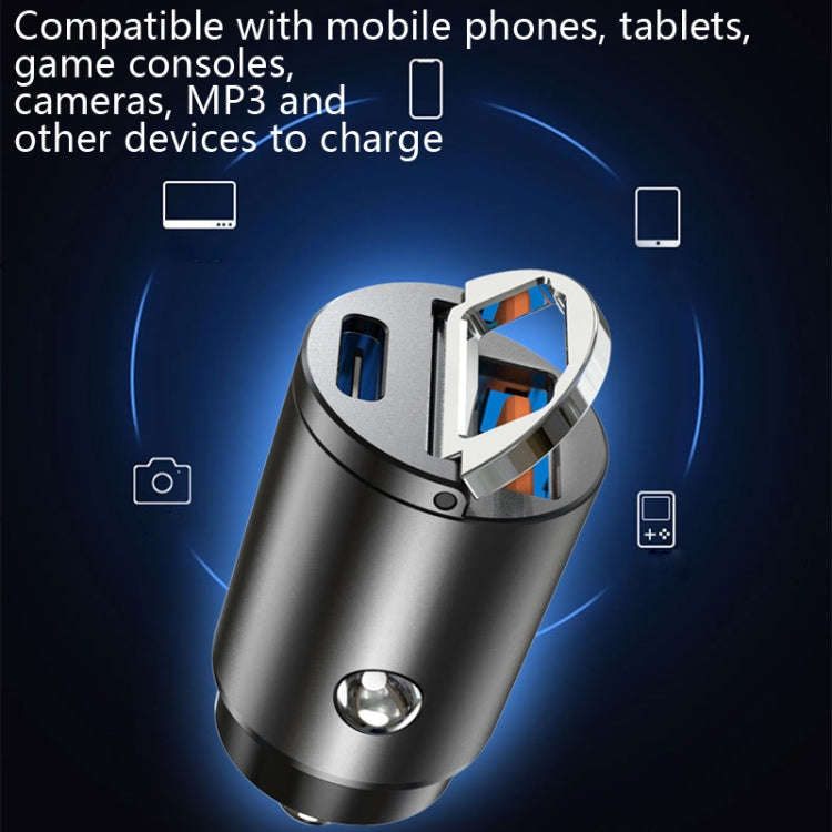 Car Fast Charge One Drag Two Cigarette Conversion Plugs, Model: PD+PD(Black)