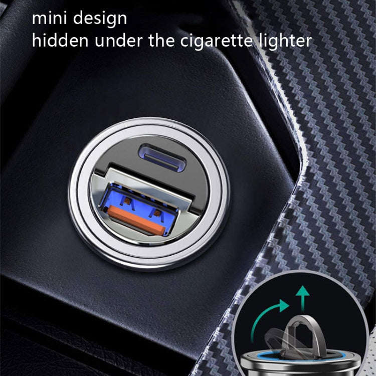 Car Fast Charge One Drag Two Cigarette Conversion Plugs, Model: PD+PD(Black)