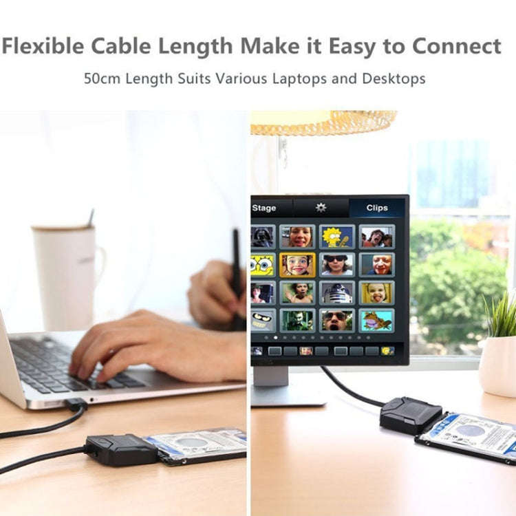 SATA To USB3.0 Easy Drive Cable External 2.5 / 3.5 Inch Hard Drive Adapter Cable(Black)