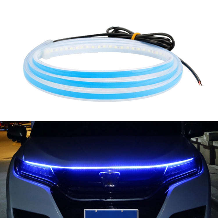 Car LED Streamer Decorative Hood Atmosphere Lights, Style: Monochrome Blue Light(1.5m)