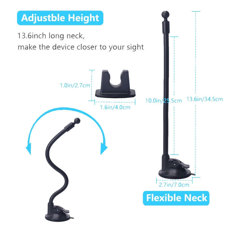 Suction Cup Long Soft Hose Windshield Car Mobile Phone Clip Bracket(Black Box Packaging)
