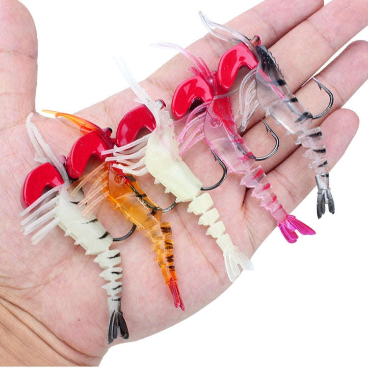 5 Color / Set Multi-section Lead Head Soft Shrimp Fake Bait Freshwater Sea Fishing Lure