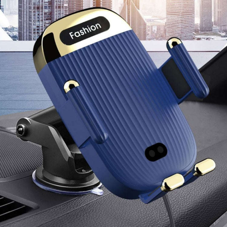 S18 15W Car Wireless Charger Phone Holder, Color: Green  With Suction Cup Bracket