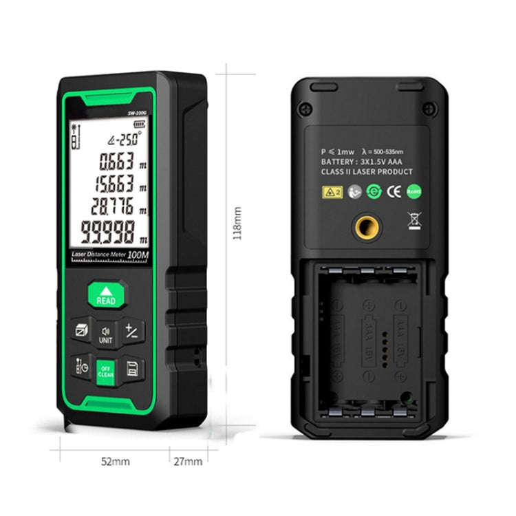 SNDWAY SW100G High-precision Indoor and Outdoor Green Laser Rangefinder, Distance: 100m