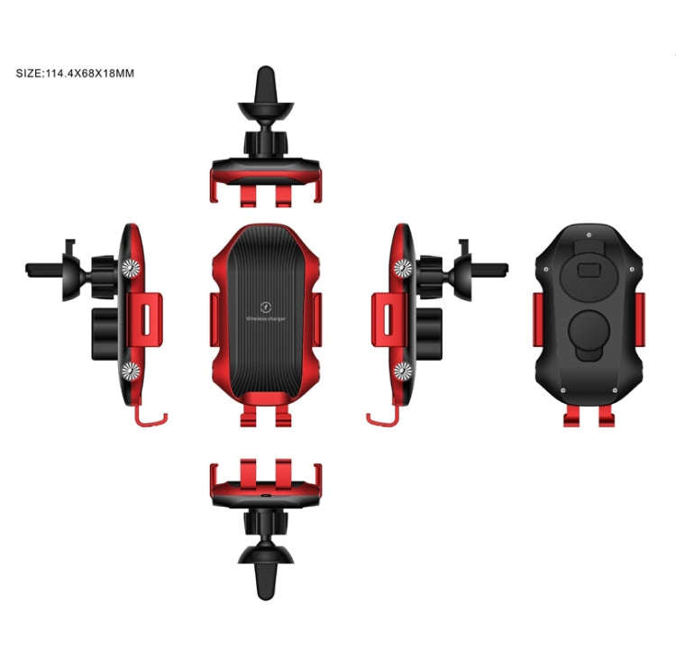X343 15W Car Wireless Charger Smart Induction Suction Cup Phone Holder( Red)