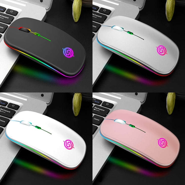 K-Snake BM110 RGB Lighting Effect Wireless Bluetooth Mouse(Silver)