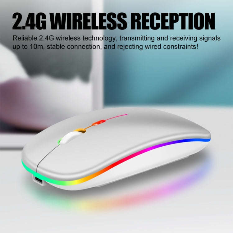 K-Snake BM110 RGB Lighting Effect Wireless Bluetooth Mouse(Silver)