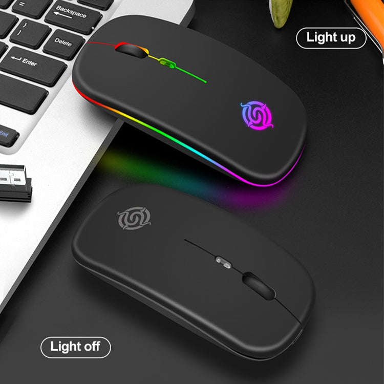 K-Snake BM110 RGB Lighting Effect Wireless Bluetooth Mouse(Silver)