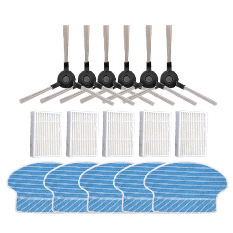 3 Pairs Side Brush+5 Filters+5 PCS Rag Accessories for Proscenic P1 P2 P3  Vacuum Cleaner