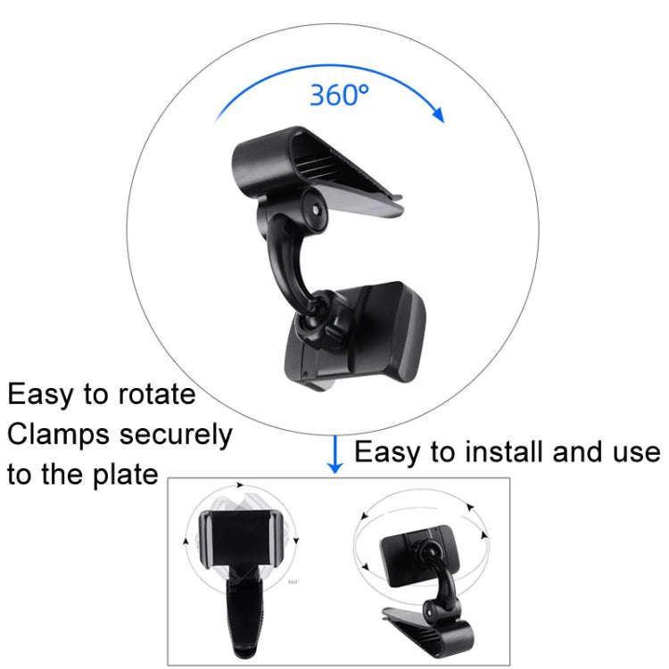 Car Sun Visor Bracket Car Mobile Phone Buckle Holder(Black)