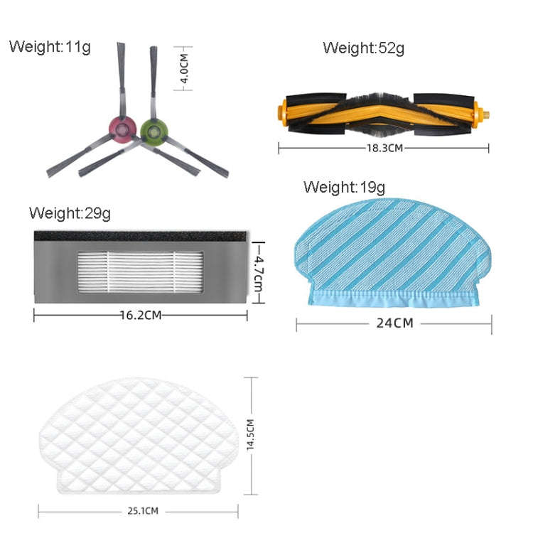 13 In 1 Set For ECOVACS OZMO 950 920 T5  DX55 DJ65 Vacuum Cleaner Accessories