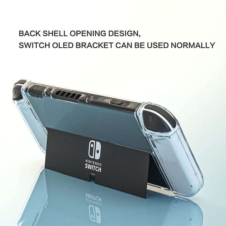 Game Console Crystal Shell Remote Sensing Cap Tempered Film Storage Bag Set For Switch OLED Conso...
