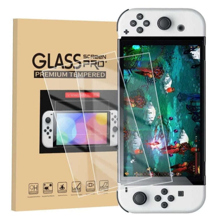 Game Console Crystal Shell Remote Sensing Cap Tempered Film Storage Bag Set For Switch OLED Conso...