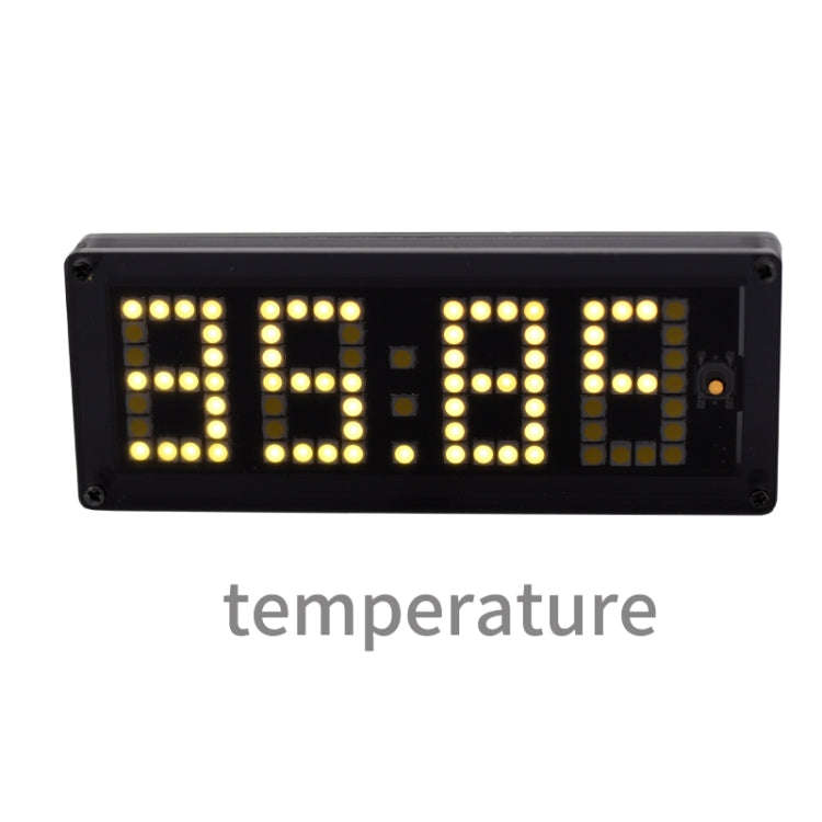 LED Dot Matrix Clock Car Thermometer Battery Voltage Measurement(White)