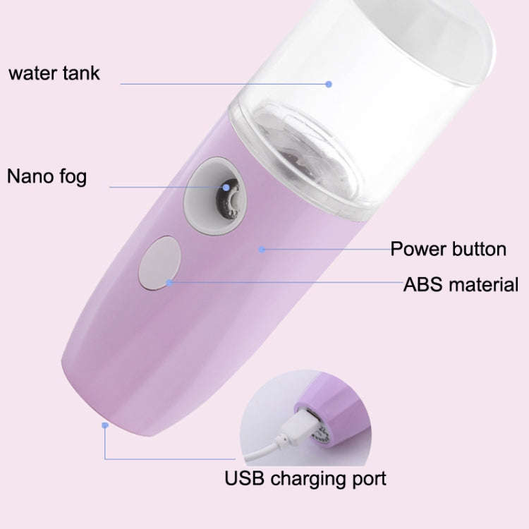 WL2614 USB Hand-Held Humidifier Portable Cold Air Spray Body Moisturizing Spray Instrument(Pink)