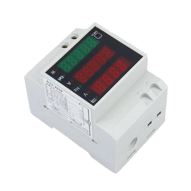 D52-2058 Wattmeter Din rail Volt Current Meter, Specification: AC200-450V Built-in CT