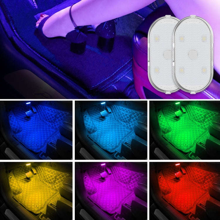 Car Lighting Reading Light LED Touch Sensing Ambient Light, Style:, Color: Colorful