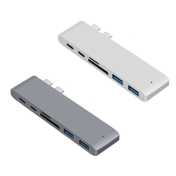 USB-C To HDMI Splitter Docking Station Card Reader, Specification 6 in 1 Silver