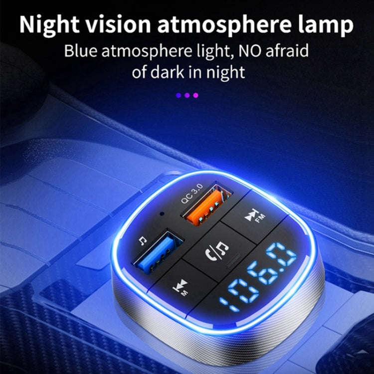 QC3.0 Fast Charge Car Bluetooth MP3 Player Car FM Transmitter(Black)