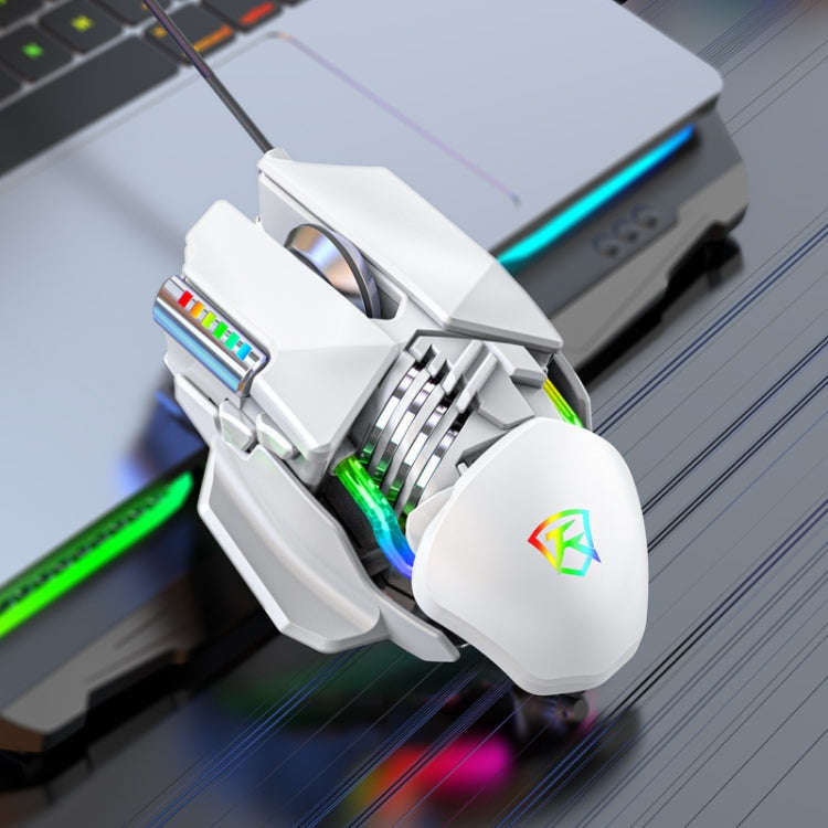 Y-FRUITFUL P3 6 Keys RGB Lighting Adjustable Wired Mouse(White)