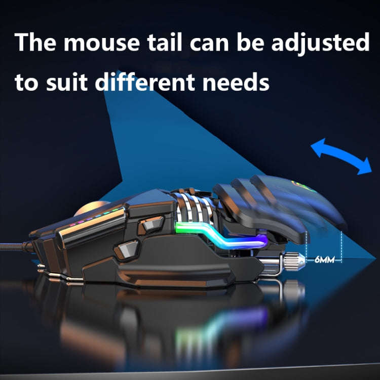 Y-FRUITFUL P3 6 Keys RGB Lighting Adjustable Wired Mouse(White)