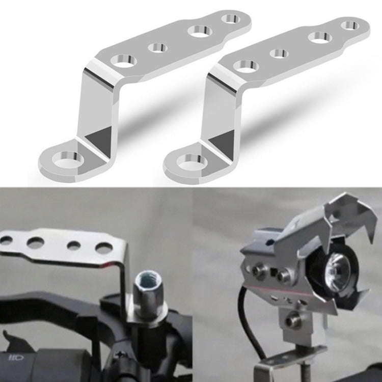 2 PCS Multifunction Motorcycle Modification Accessories Rearview Mirror Lamp Bracket(Silver)