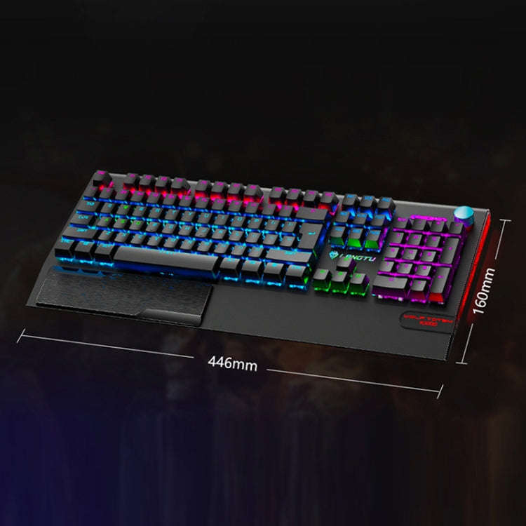 LANGTU K1000 104 Keys Wired Keyboard, Cable Length: 1.5m(Black Blue Green Shaft Ice Blue Light)
