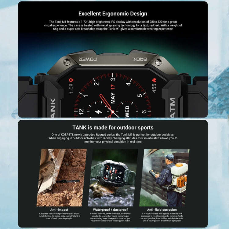 SATM M1 Outdoor Waterproof Bluetooth Smart Watch(Green)