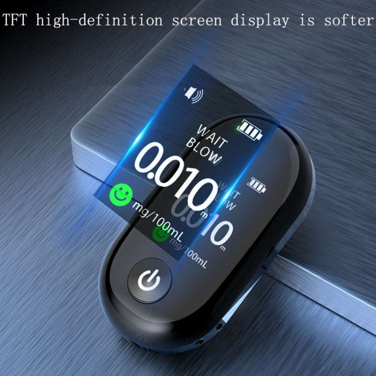 Portable Blow Type TFT Screen Alcohol Tester(Black)