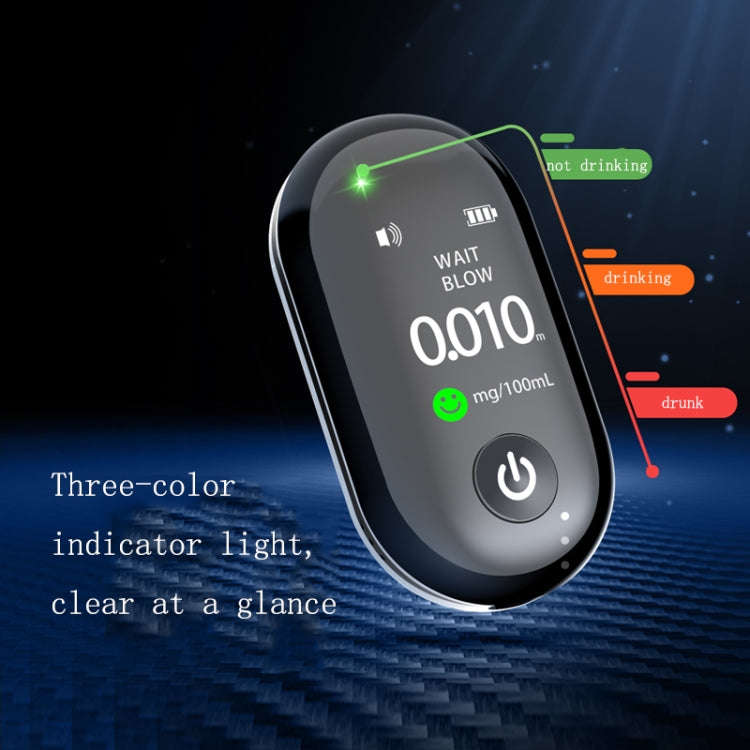Portable Blow Type TFT Screen Alcohol Tester(Black)