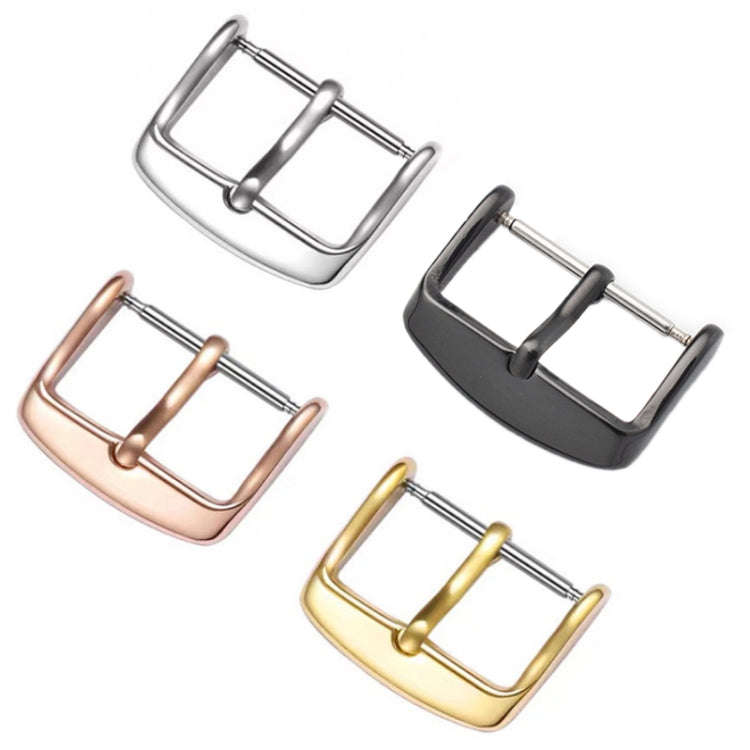 5pcs IP Plated Stainless Steel Pin Buckle Watch Accessories, Color: Gold 16mm