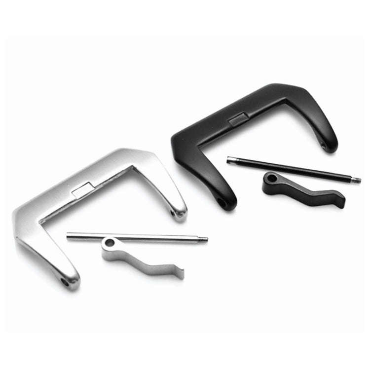 3 PCS Stainless Steel Brushed Pin Buckle Watch Accessories, Color: 22mm Black