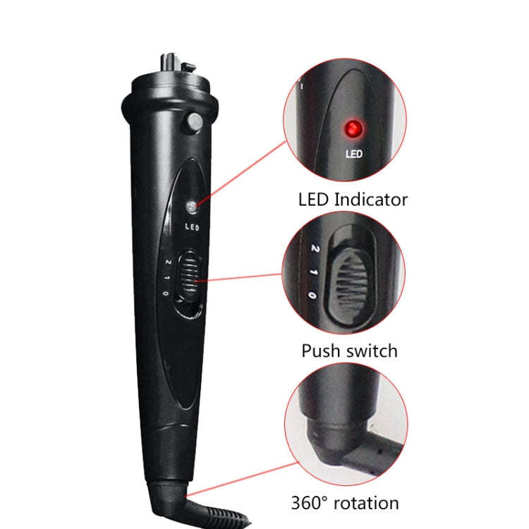 6 In 1 Tube Changed LED Display Tourmaline Ceramic Hair Curler(UK Plug+3)
