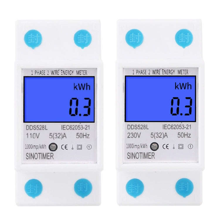 DDS528L Backlight Display Home Single-phase Rail Energy Meter 5-32A(110V 60Hz)