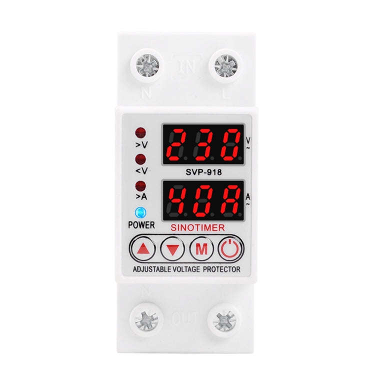 SINOTIMER SVP-918 Adjustable Self-resetting Intelligent  Over-voltage Under-voltage Protector, Cu...