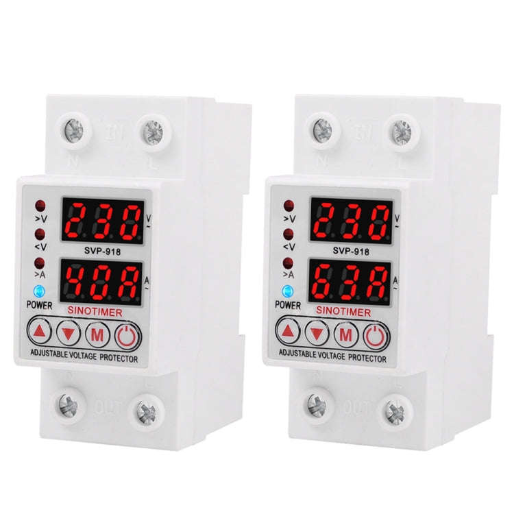 SINOTIMER SVP-918 Adjustable Self-resetting Intelligent  Over-voltage Under-voltage Protector, Cu...