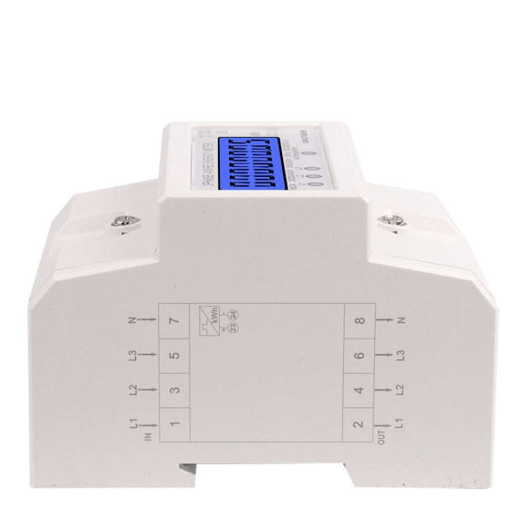 SINOTIMER Three-Phase Backlight Display Rail Type Electricity Meter 5-100A 400V(DDS024 White Shell)