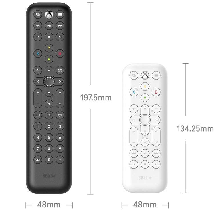 8BitDo Backlit Key Media Remote Control For Xbox, Style: Long Version (Black)
