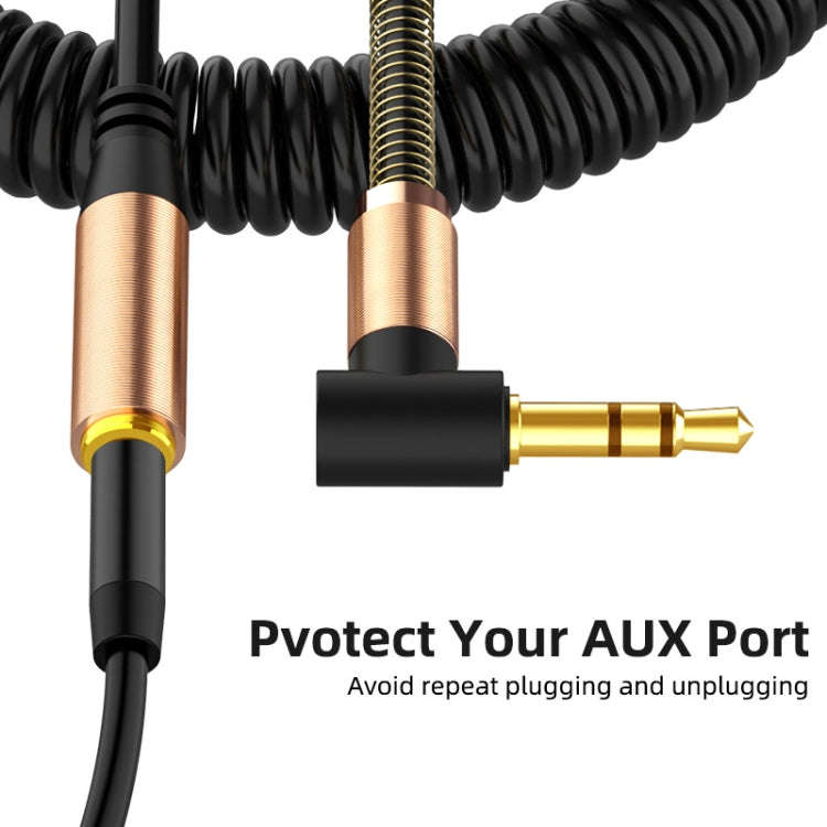 3.5mm Male To Female Spring AUX Extension Cable Speaker Audio Cable, Cable Length: 1.5m(Black)