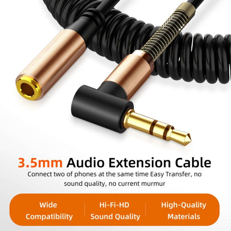 3.5mm Male To Female Spring AUX Extension Cable Speaker Audio Cable, Cable Length: 1.5m(Black)