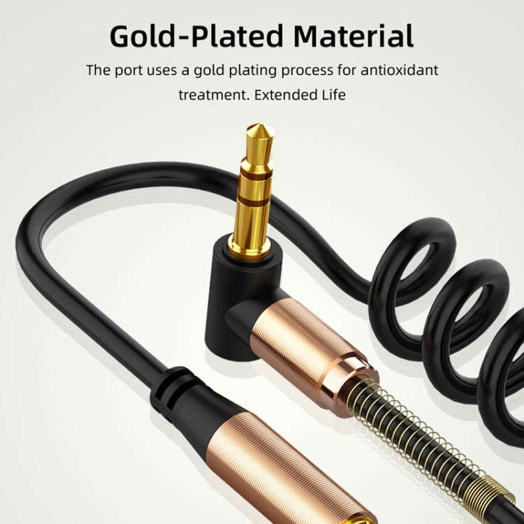 3.5mm Male To Female Spring AUX Extension Cable Speaker Audio Cable, Cable Length: 1.5m(Black)